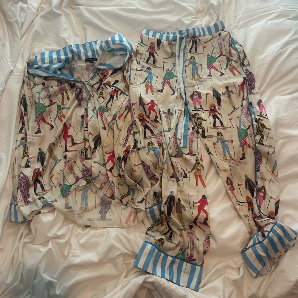 Karen Mabon apres ski pajamas